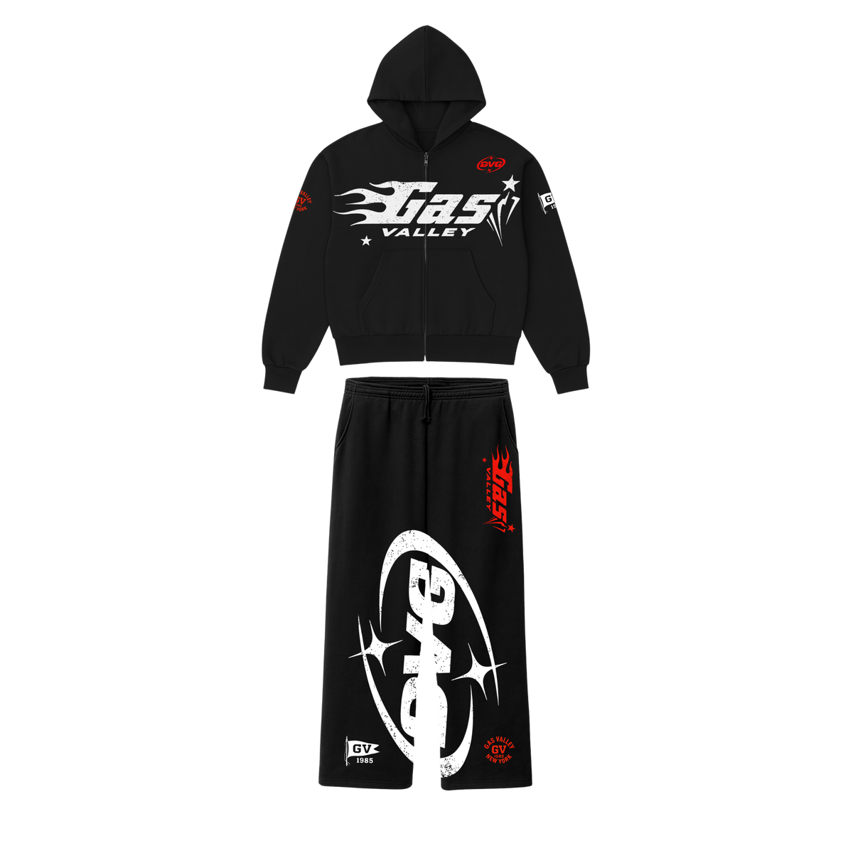 Gas Valley Zip Up Hoodie Set