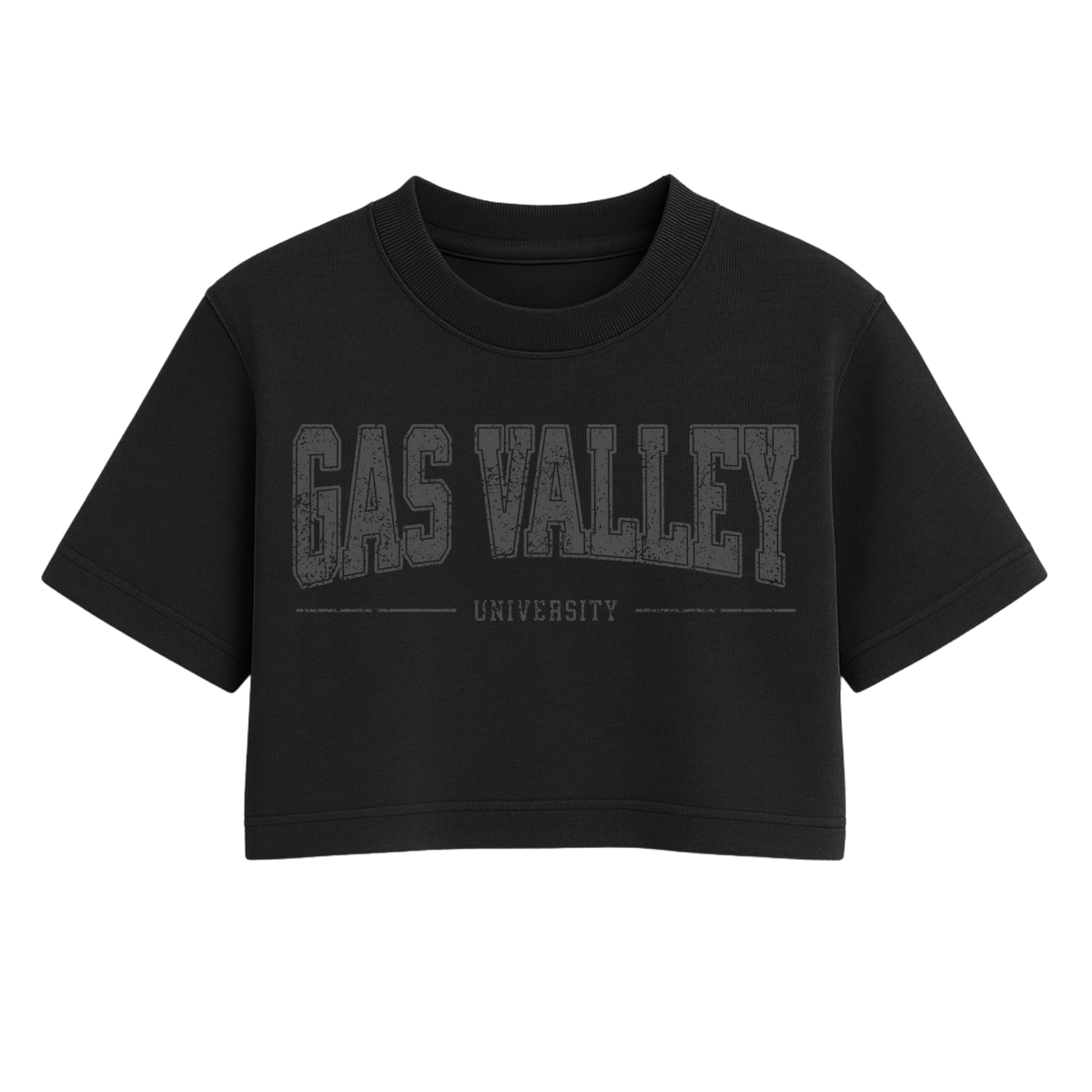 Gas Valley University One Size Crop Tee