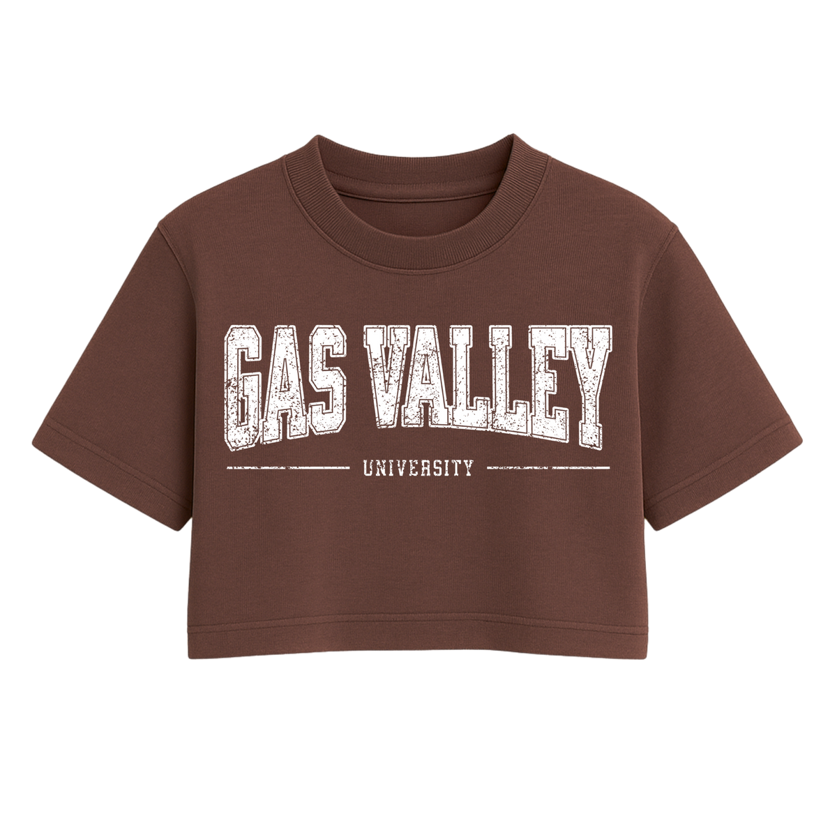 Gas Valley University One Size Crop Tee