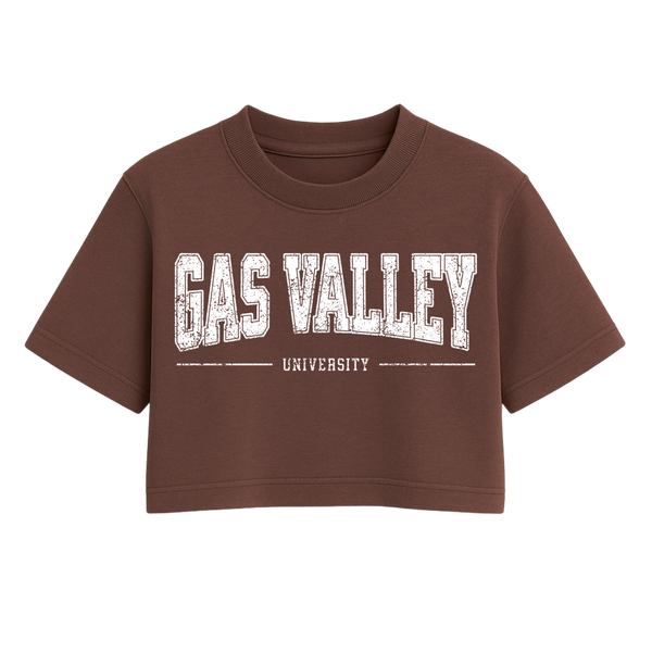 Gas Valley University One Size Crop Tee