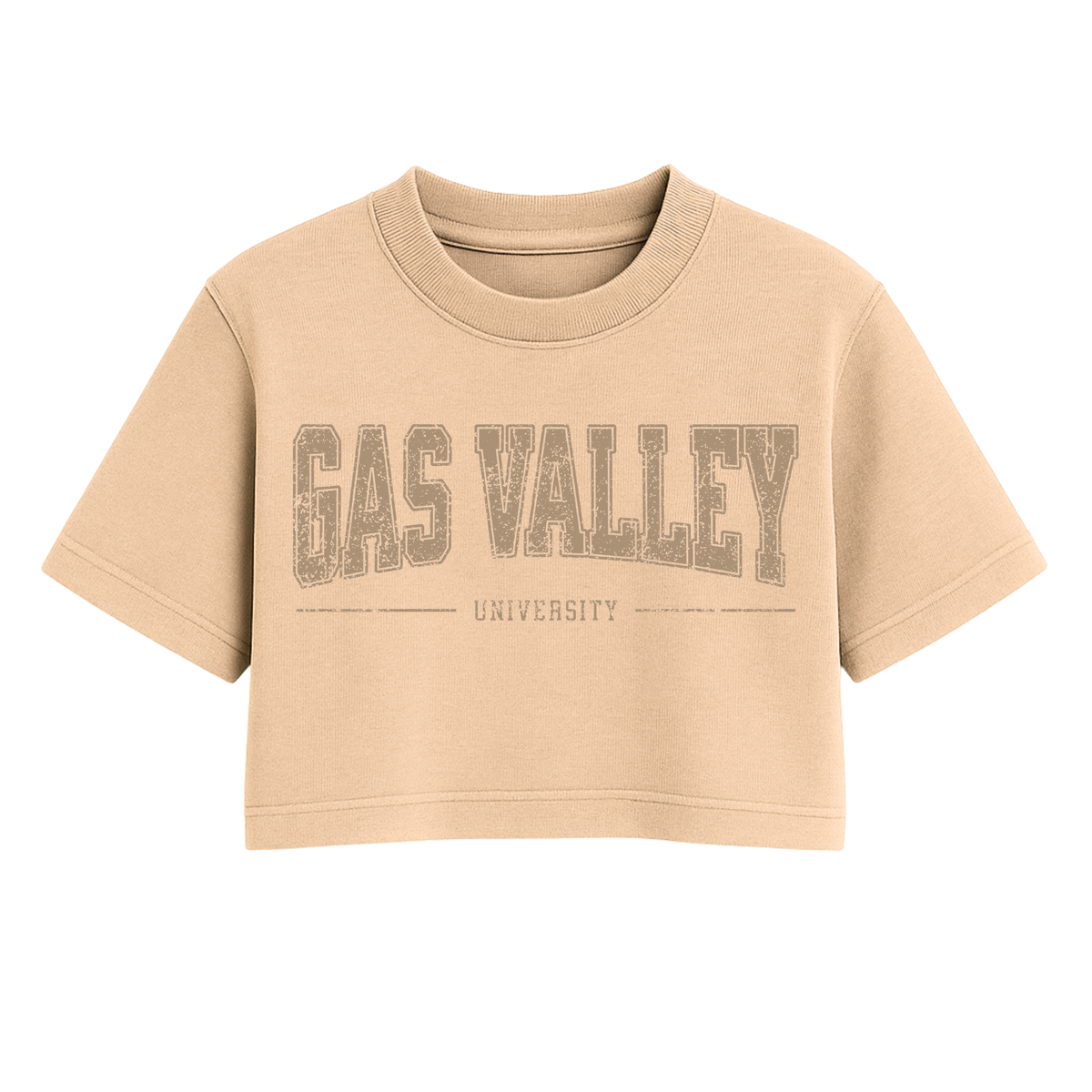 Gas Valley University One Size Crop Tee