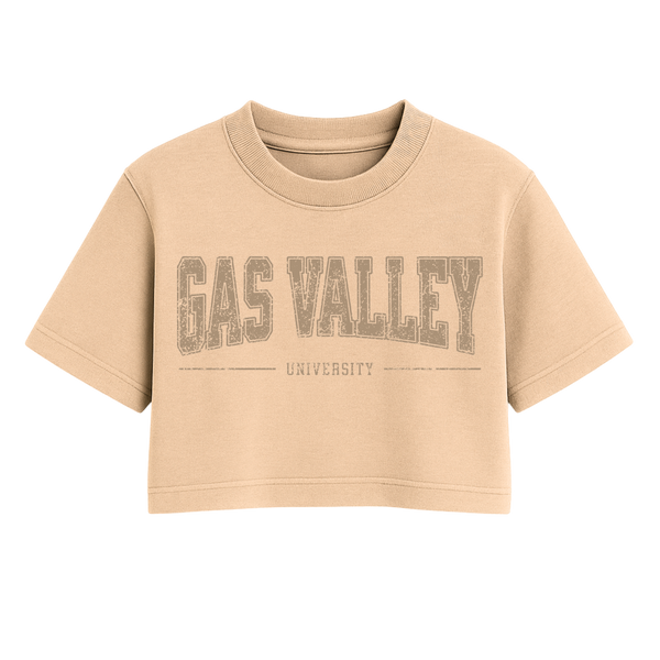 Gas Valley University One Size Crop Tee