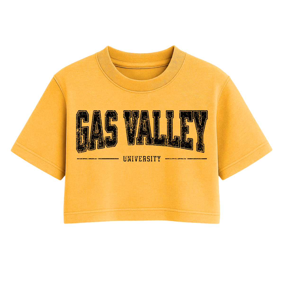 Gas Valley University One Size Crop Tee