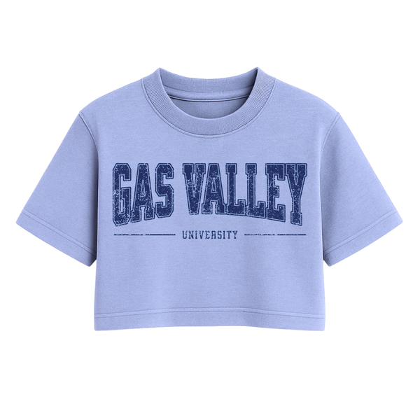 Gas Valley University One Size Crop Tee