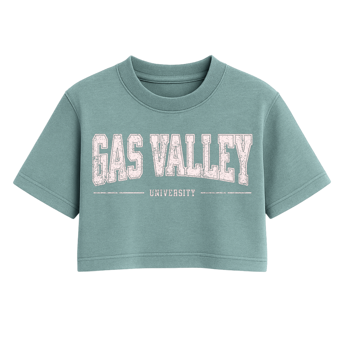 Gas Valley University One Size Crop Tee