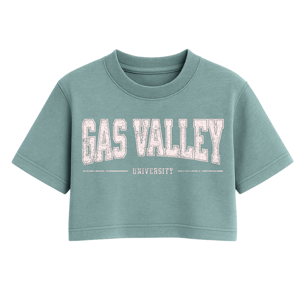 Gas Valley University One Size Crop Tee